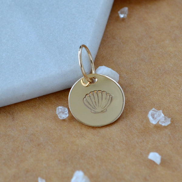 Seashell charm dainty sea shell charms pendant simple beach jewelry gold filled
