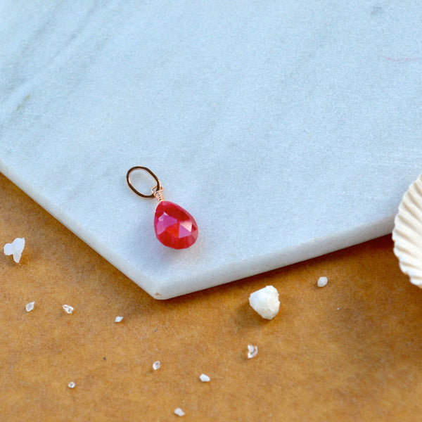 Sookie Ruby gemstone pendant necklace gemstone charm for charm bracelet necklace for charms for necklaces rose gold gem pendant
