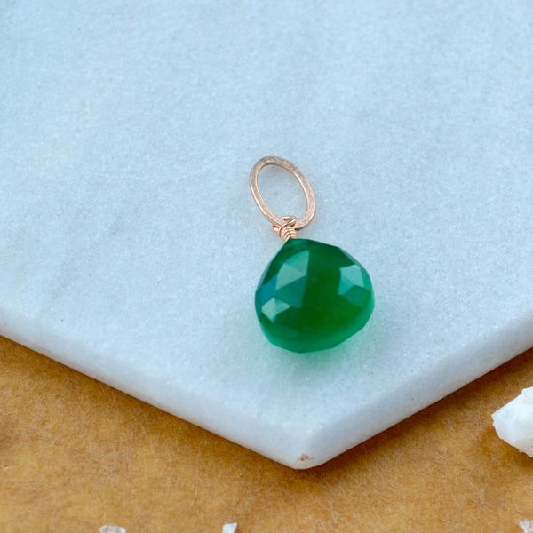 Stunna Green Onyx gemstone pendant necklace gemstone charm for charm bracelet necklace for charms for necklaces rose gold kelly green gem pendant