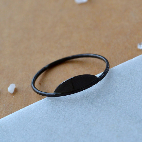 Sunrise Ring semi circle stacking rings dainty sun rise stacker ring nickel free handmade rose black oxidized sterling silver