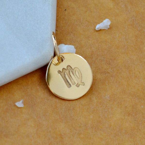 Virgo charm zodiac sign charms astrology pendant zodiac charm gold filled