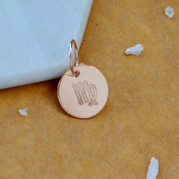 Virgo charm zodiac sign charms astrology pendant zodiac charm rose gold filled