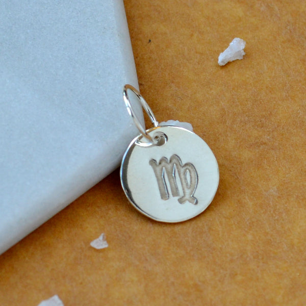 Virgo charm zodiac sign charms astrology pendant zodiac charm silver