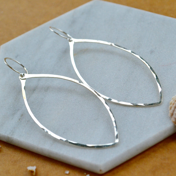 Waverider Earrings - handmade marquise shape surfboard earrings
