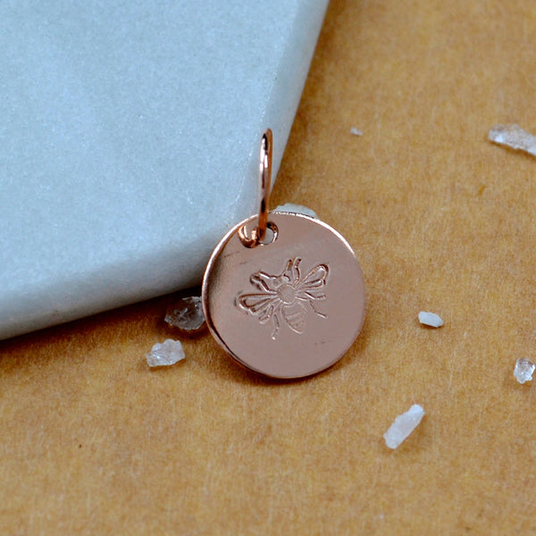 Bee charm pendant rose gold filled bumble bee charm dainty jewelry sustainable charms