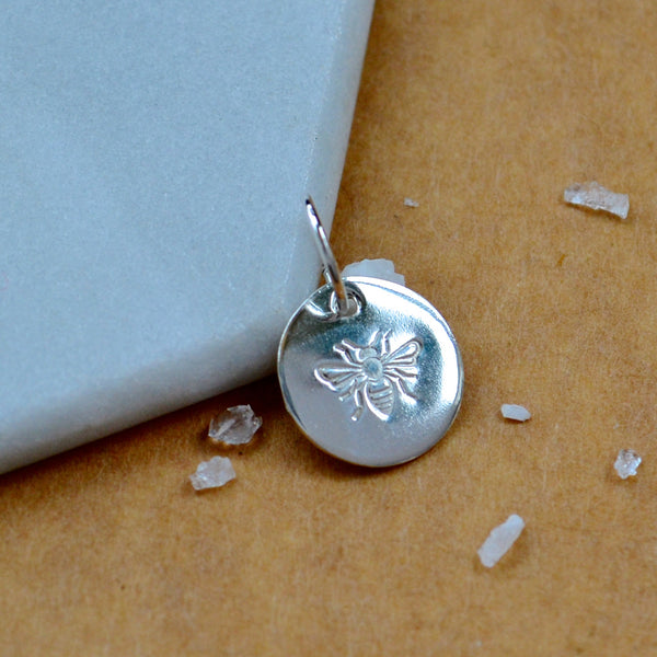 Bee charm pendant silver bumble bee charm dainty jewelry sustainable charms