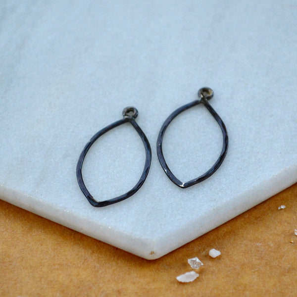 buffy earring jackets shiny dagger shape earring charms versatile stud earring backs black oxidized silver
