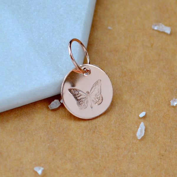 Butterfly charm pendant rose gold filled butterflies charm dainty jewelry sustainable charms