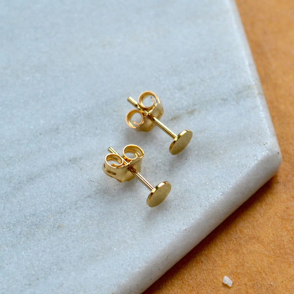 coin stud earrings 4mm simple circle post earring basic studs nickel free earrings gold