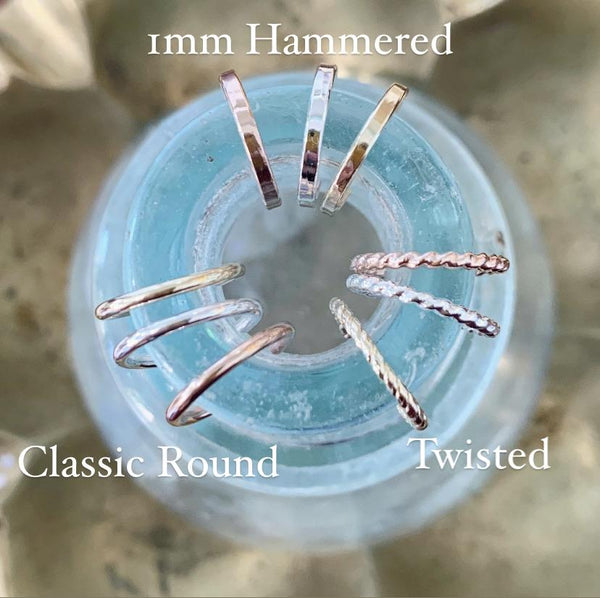 Ear Cuff styles 1mm hammered round twisted mix and match cuff earrings handmade earcuffs nickel free sustainable jewelry