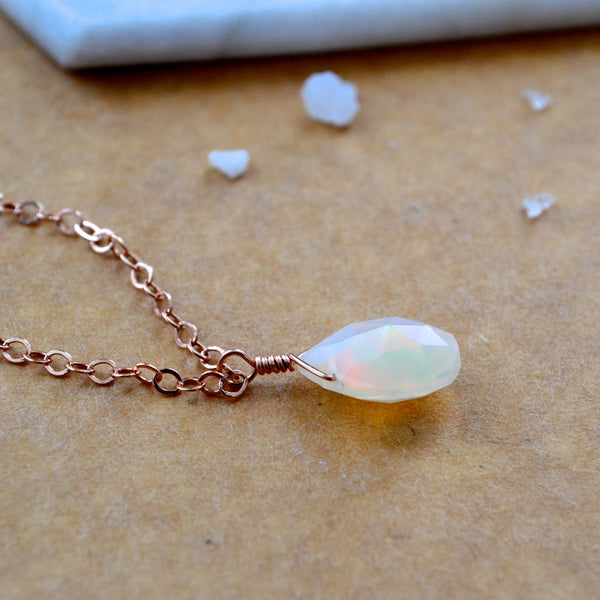 fire within necklace opal gemstone necklace handmade gem pendant opal stone necklace simple gem charm rose gold filled opal necklace sustainable jewelry