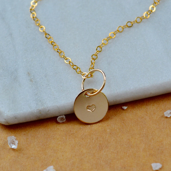 Heart Charm Pendant simple heart jewelry extra charm with heart image gold filled heart charm handmade on simple chain