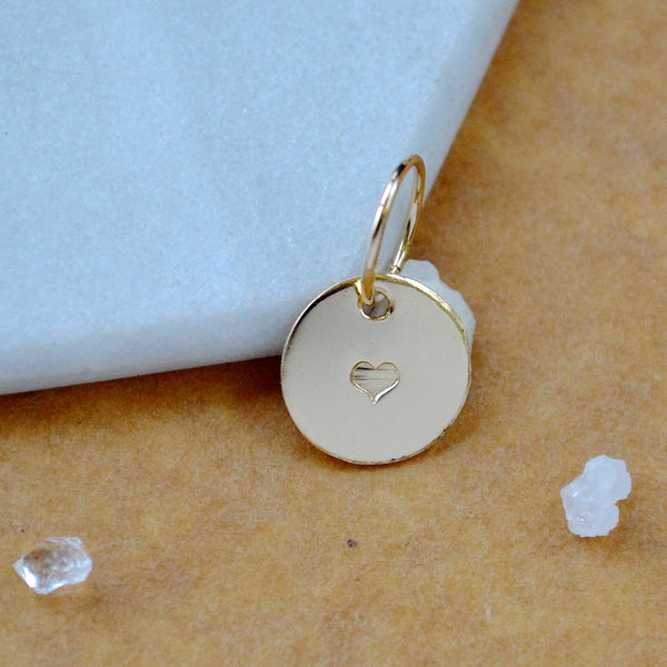 Heart Charm Pendant simple heart jewelry extra charm with heart image gold filled heart charm handmade