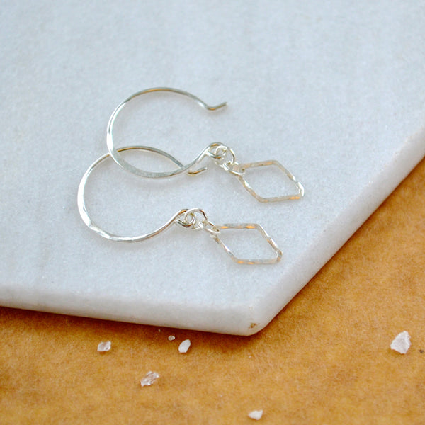 petite maldives earrings diamond chain earring dangles dainty silver chain jewelry hammered diamond link chain handmade earrings silver jewelry 