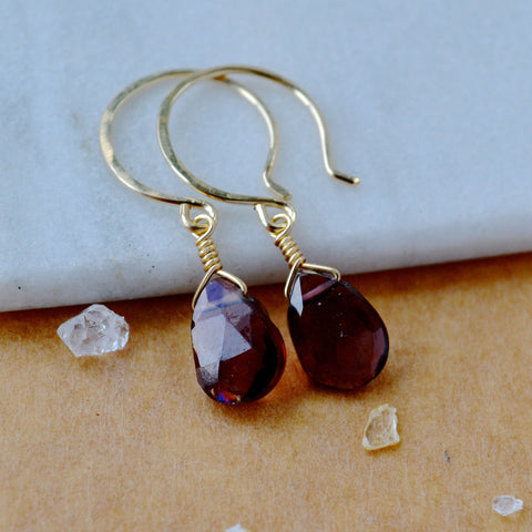 Plum Earrings - spinel earrings with grey purple gemstone drops
