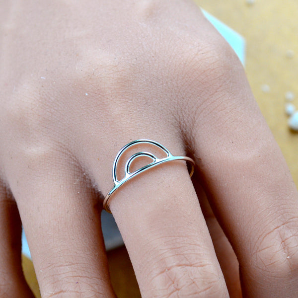 Ripples RING delicate double arch ring simple stacking rings rainbow stacker ring arch stack rings waterproof rings stacker ring U shaped handmade rings nickel free jewelry sustainable silver rings