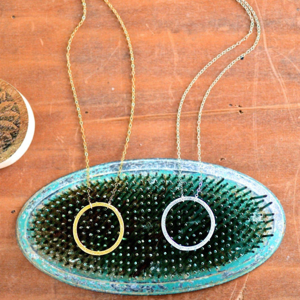 Eternity Necklace - handmade single circle eternity necklace in gold or silver - Foamy Wader