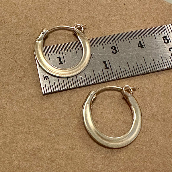 lifesaver hoops pressed flat hoop earrings hinged hoops thick flattened hoops gold filled simple hoop sustainable jewelry