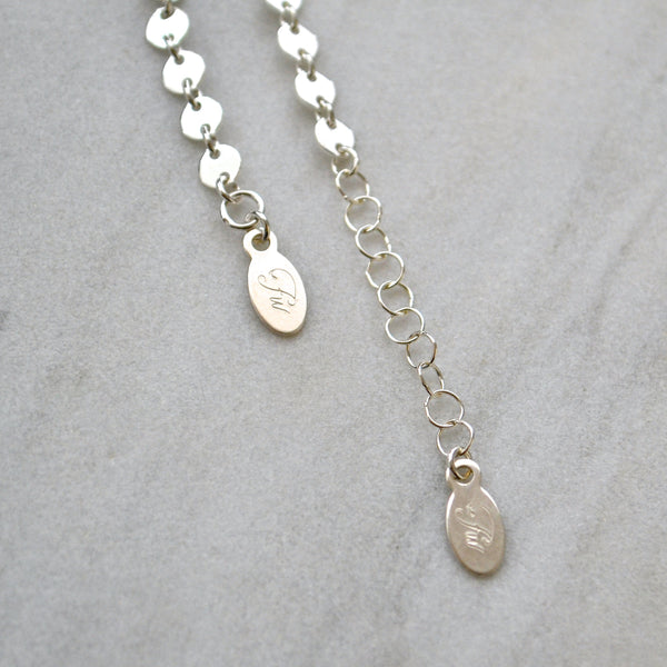 Satellite Custom Chain Necklace - floating dot bead layering chain necklace - Foamy Wader
