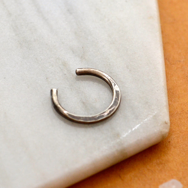 Sliver Ear Cuff - handmade thin crescent stackable cuff earring - Foamy Wader