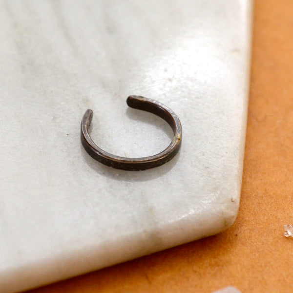 Shimmer Ear Cuff - handmade hammered thin stackable cuff earring - Foamy Wader