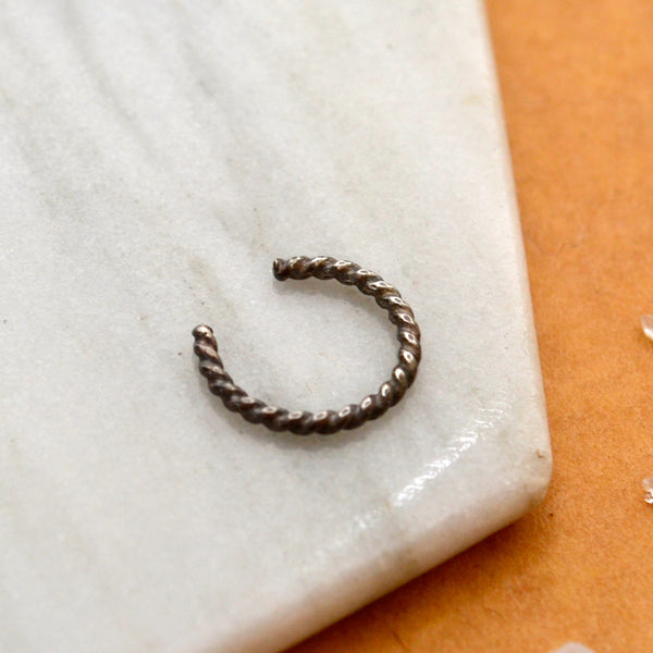Tightrope Ear Cuff - handmade twisted wire stackable earcuff earring - Foamy Wader