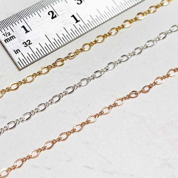 FIGURE 8 CUSTOM CHAIN BRACELET sterling silver dainty chain bracelet dainty oval link chains waterproof jewelry