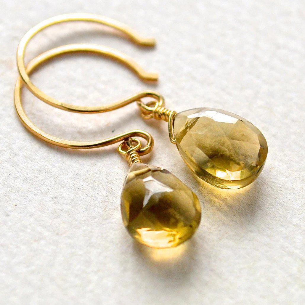 Faceted Quartz Earring | Quartz Stud Earring | Quartz Teardrop Earrings | Quartz Drop newest Earring | Bezel Teardrop | Gemstone Earrings