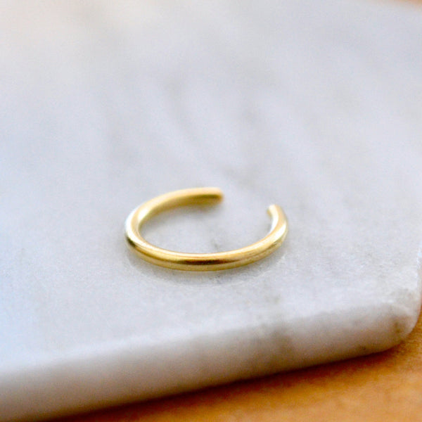 Eternity Ear Cuff - handmade smooth round stackable cuff earring - Foamy Wader