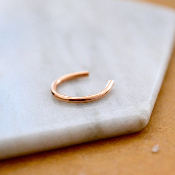 Eternity Ear Cuff - handmade smooth round stackable cuff earring - Foamy Wader