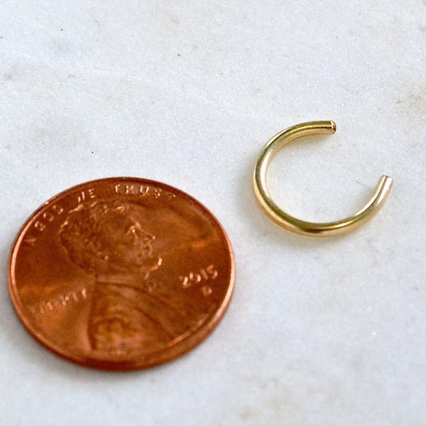 Shimmer Ear Cuff - handmade hammered thin stackable cuff earring - Foamy Wader