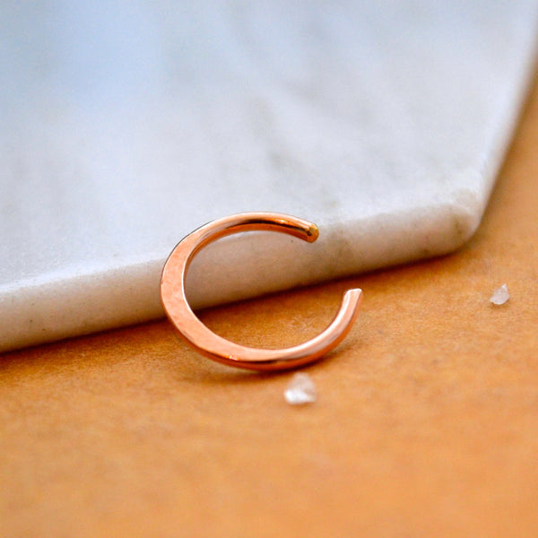Sliver Ear Cuff - handmade thin crescent stackable cuff earring - Foamy Wader