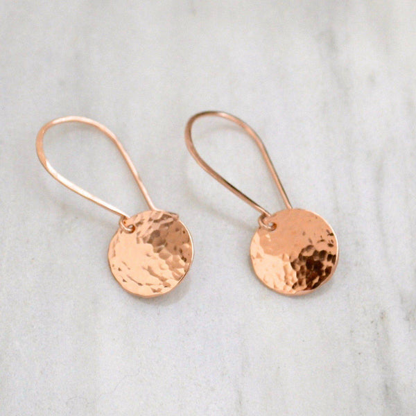 Speckle Earrings - minimalist dappled disc earrings in gold or silver - Foamy Wader