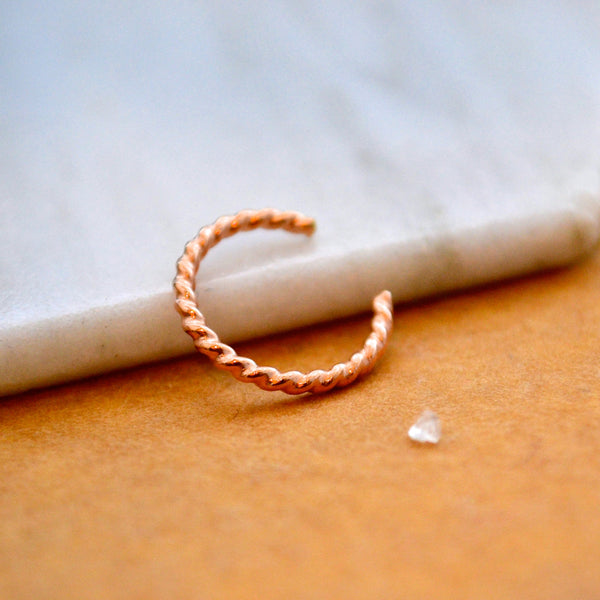 Tightrope Ear Cuff - handmade twisted wire stackable earcuff earring - Foamy Wader