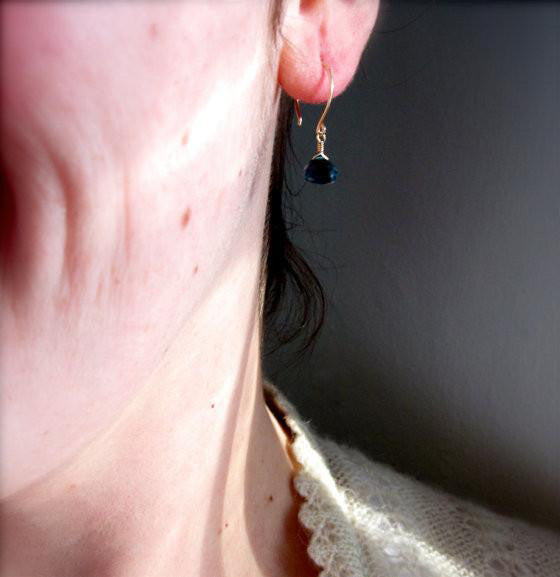Ocean's Depth Earrings - london blue topaz gemstone drop earrings - Foamy Wader