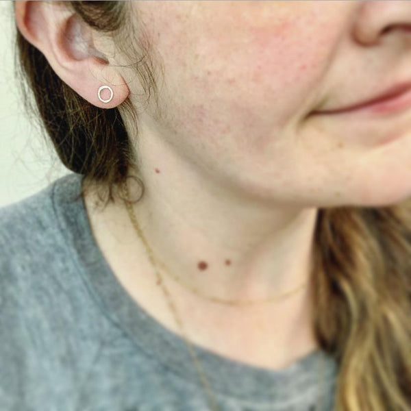 The Point Stud Earrings - minimalist shimmering teardrop post earrings - Foamy Wader