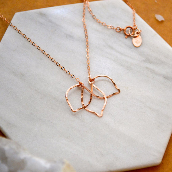 Lotus Necklace - shimmering lotus blossom silhouette pendant necklace - Foamy Wader