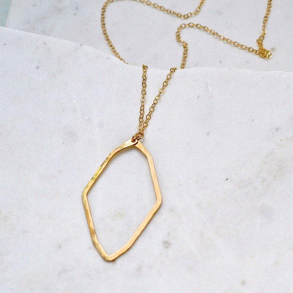 Polaris Necklace - handmade modern geometric north star pendant necklace - Foamy Wader