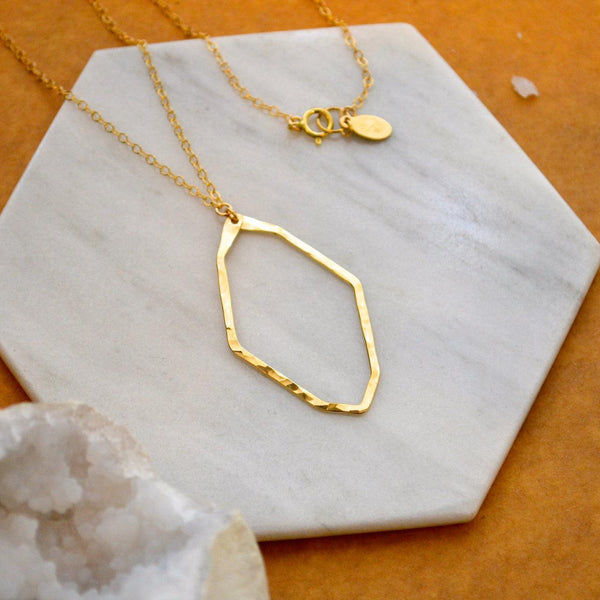 Polaris Necklace - handmade modern geometric north star pendant necklace - Foamy Wader