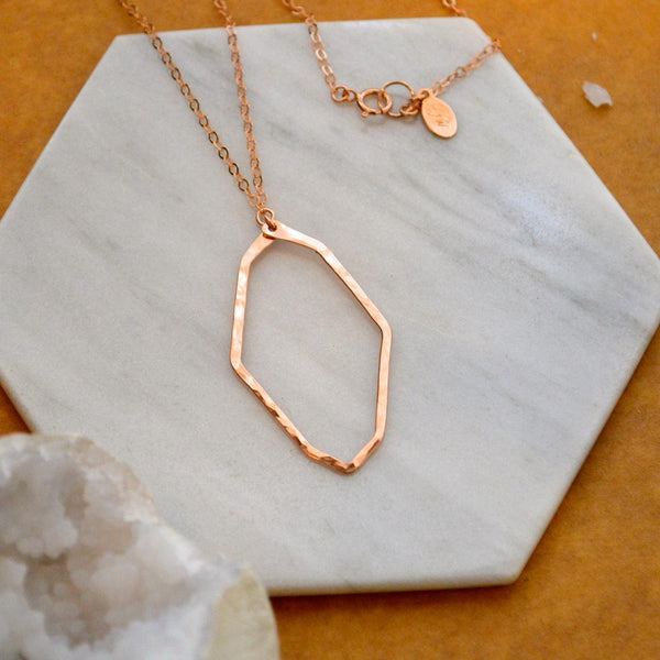 Polaris Necklace - handmade modern geometric north star pendant necklace - Foamy Wader