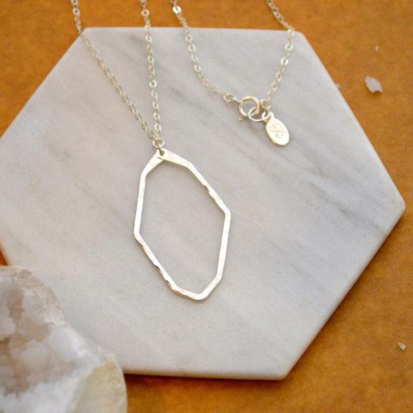 Polaris Necklace - handmade modern geometric north star pendant necklace - Foamy Wader