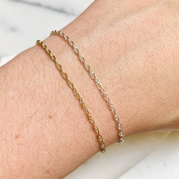 Rope Custom Chain Necklace - nautical rope layering chain necklace - Foamy Wader