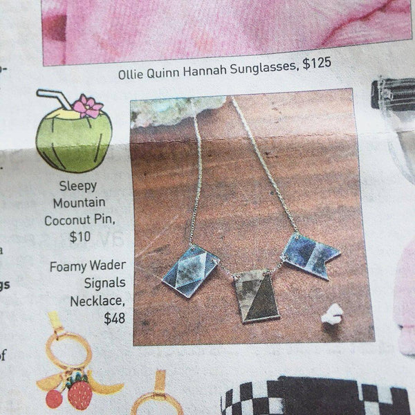 Signals Nautical Flag Necklace - nautical flag custom signals code necklace, 3 flags - Foamy Wader