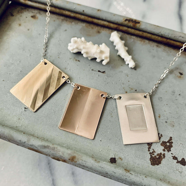 Signals Nautical Flag Necklace - nautical flag custom signals code necklace, 3 flags - Foamy Wader