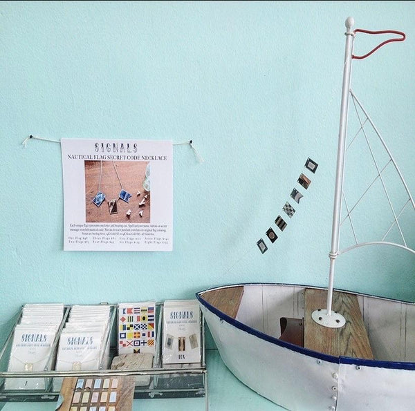 Signals Nautical Flag Necklace - nautical flag custom signals code necklace - Foamy Wader