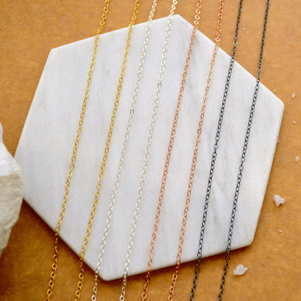 Simplicity Custom Chain Necklace - simple circle layering chain necklace - Foamy Wader