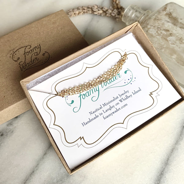 Simplicity Custom Chain Necklace - simple circle layering chain necklace - Foamy Wader