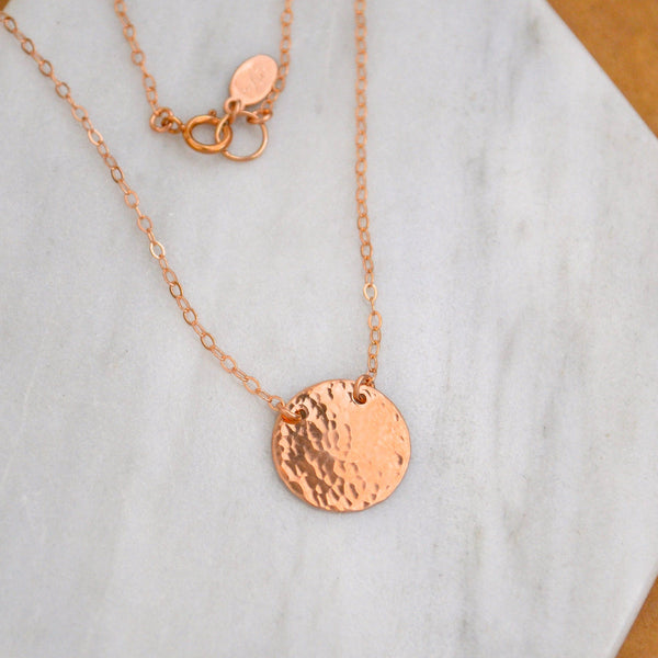 Speckle Necklace - handmade dappled disc shimmering medallion necklace - Foamy Wader