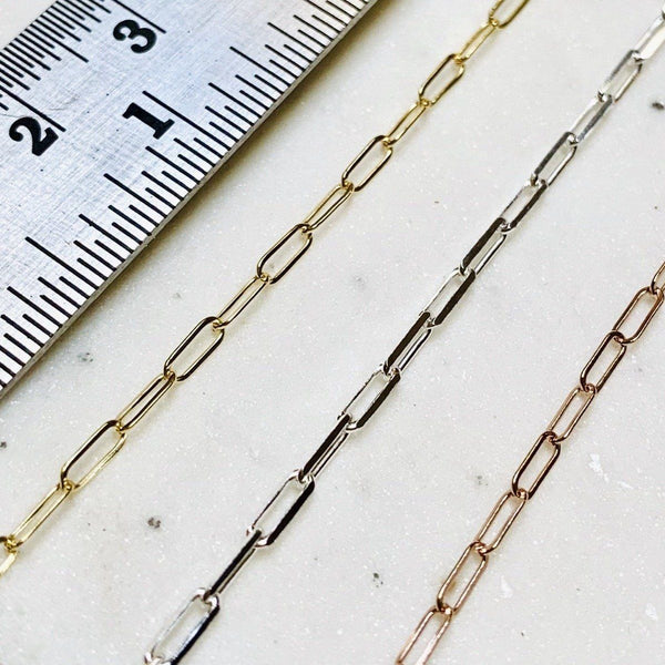 Surf Custom Chain Necklace - sleek paperclip layering chain necklace - Foamy Wader