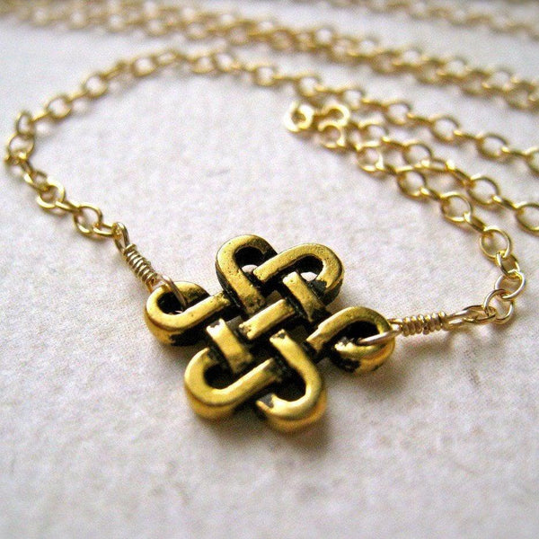 The Knot Necklace - handmade gold or silver endless knot necklace - Foamy Wader